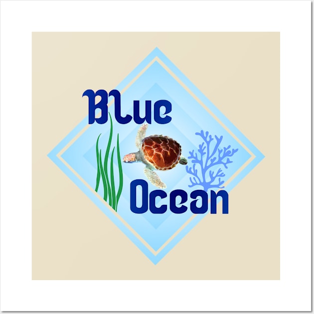 T-Shirt Blue Ocean Wall Art by Roqson